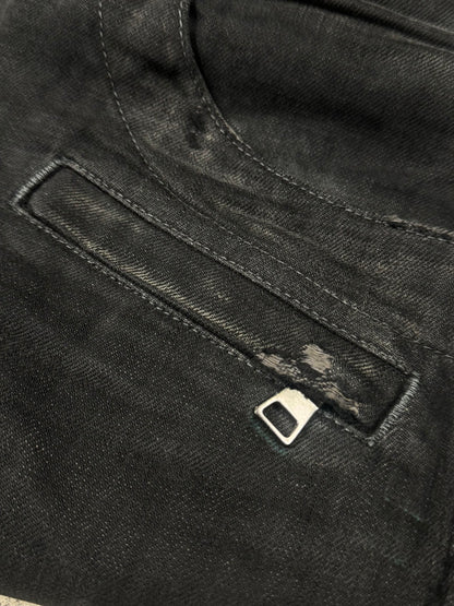 Balmain Waxed Grey Biker Denim