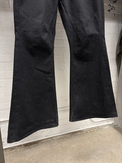 Rick Owens 16oz Japanese Raw Denim ‘Bolans’ Black Flared Leg Jeans