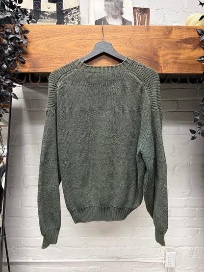 Vintage 90s Yohji Yamamoto ‘Y’s For Men’ Ribbed Green Wool Knit Sweater