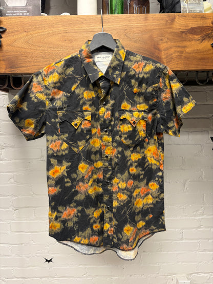2020 Saint Laruent ‘Floral’ Patterned Short Sleeve Button Snap Collared Shirt