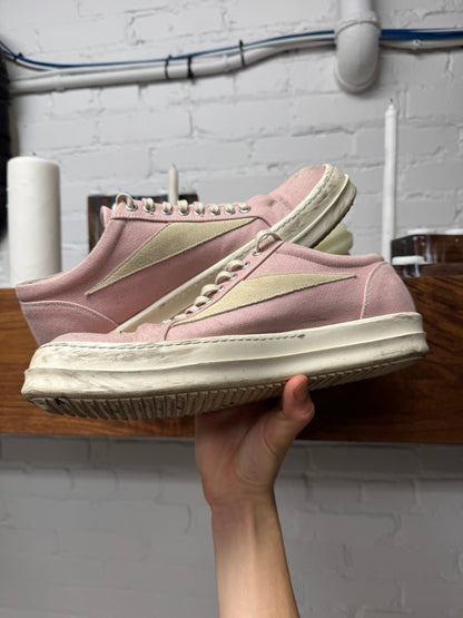 SS2023 Rick Owens Pink Canvas ‘Vans’ High Top Sneakers