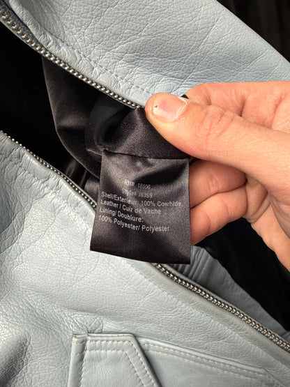 AW2019 Supreme x Schott Baby Blue Leather Bomber Jacket