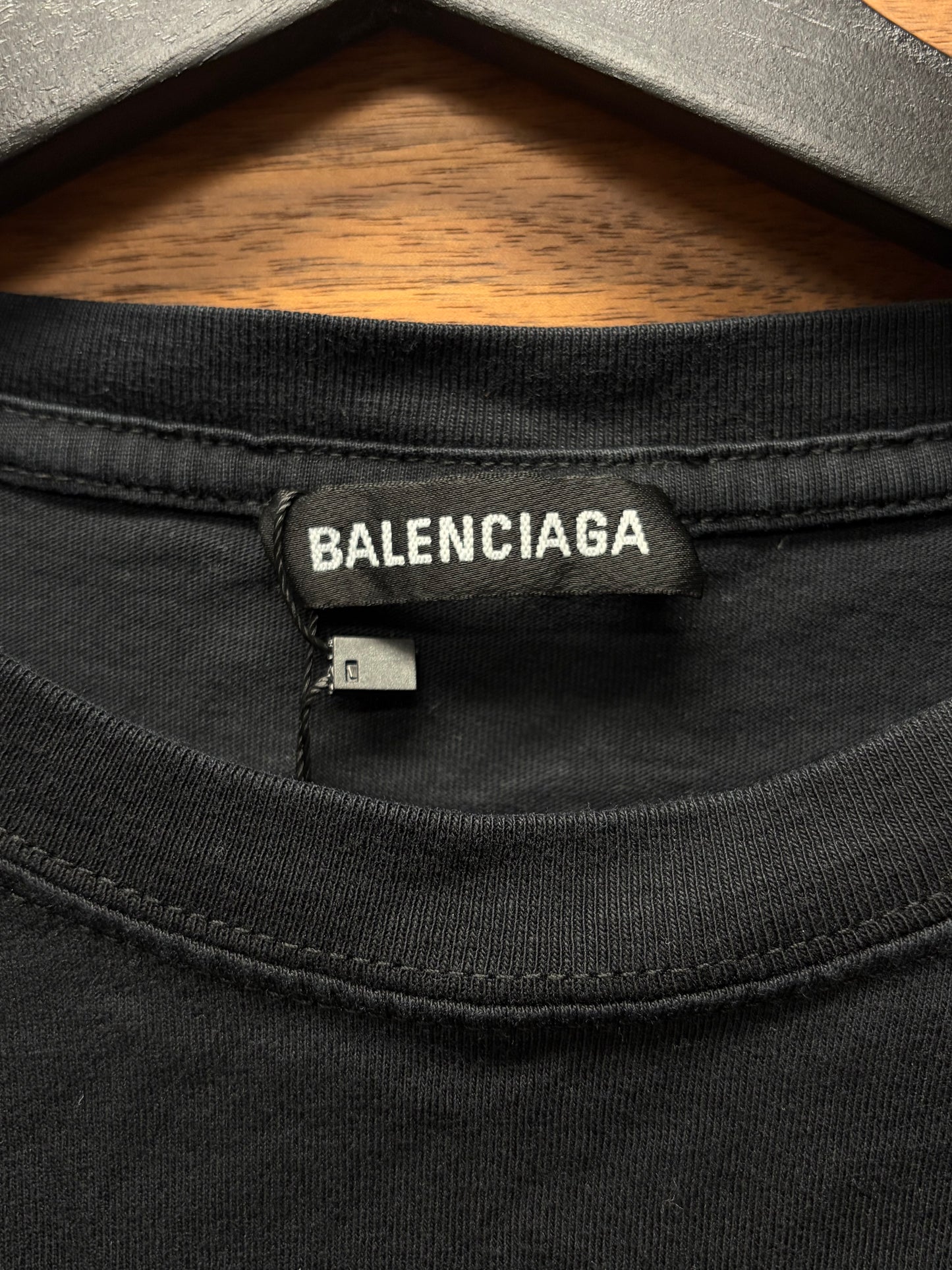 2018 Balenciaga ‘Simple Logo’ Black Minimalist T-Shirt