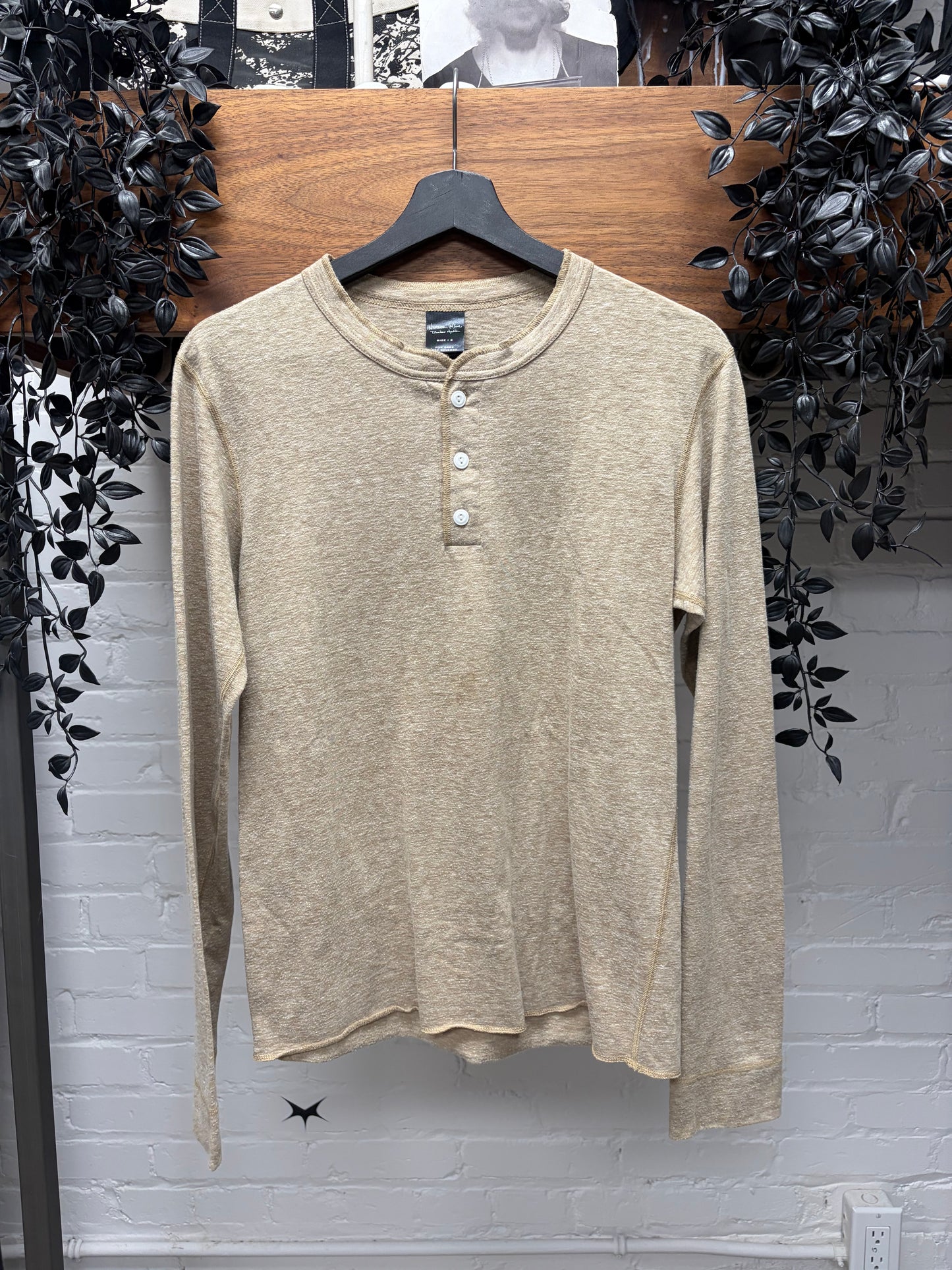 OG Number (N)ine ‘Oatmeal’ Henley Thermal Long Sleeve Shirt