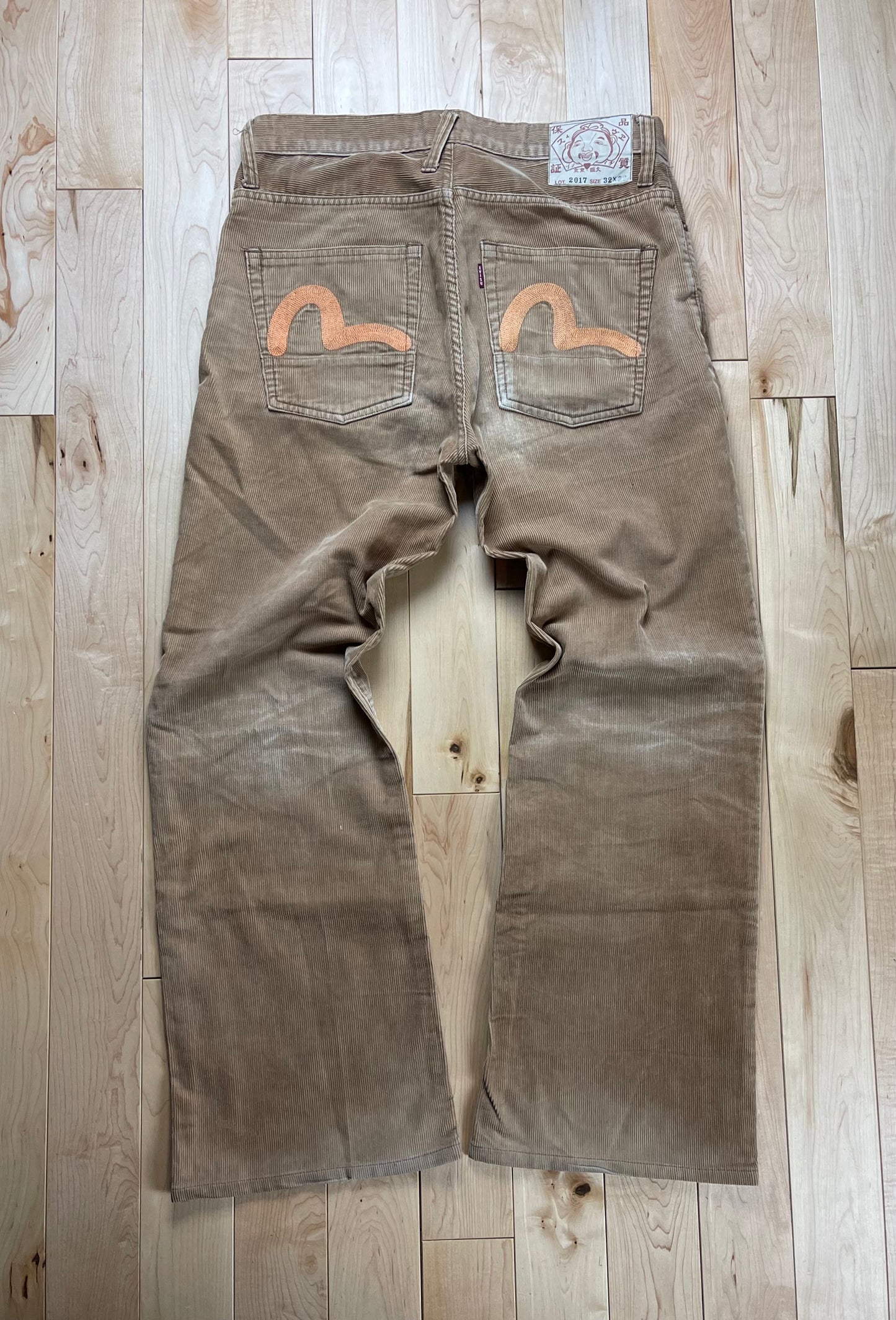 Evisu Corduroy Gull Logo Flared Pants