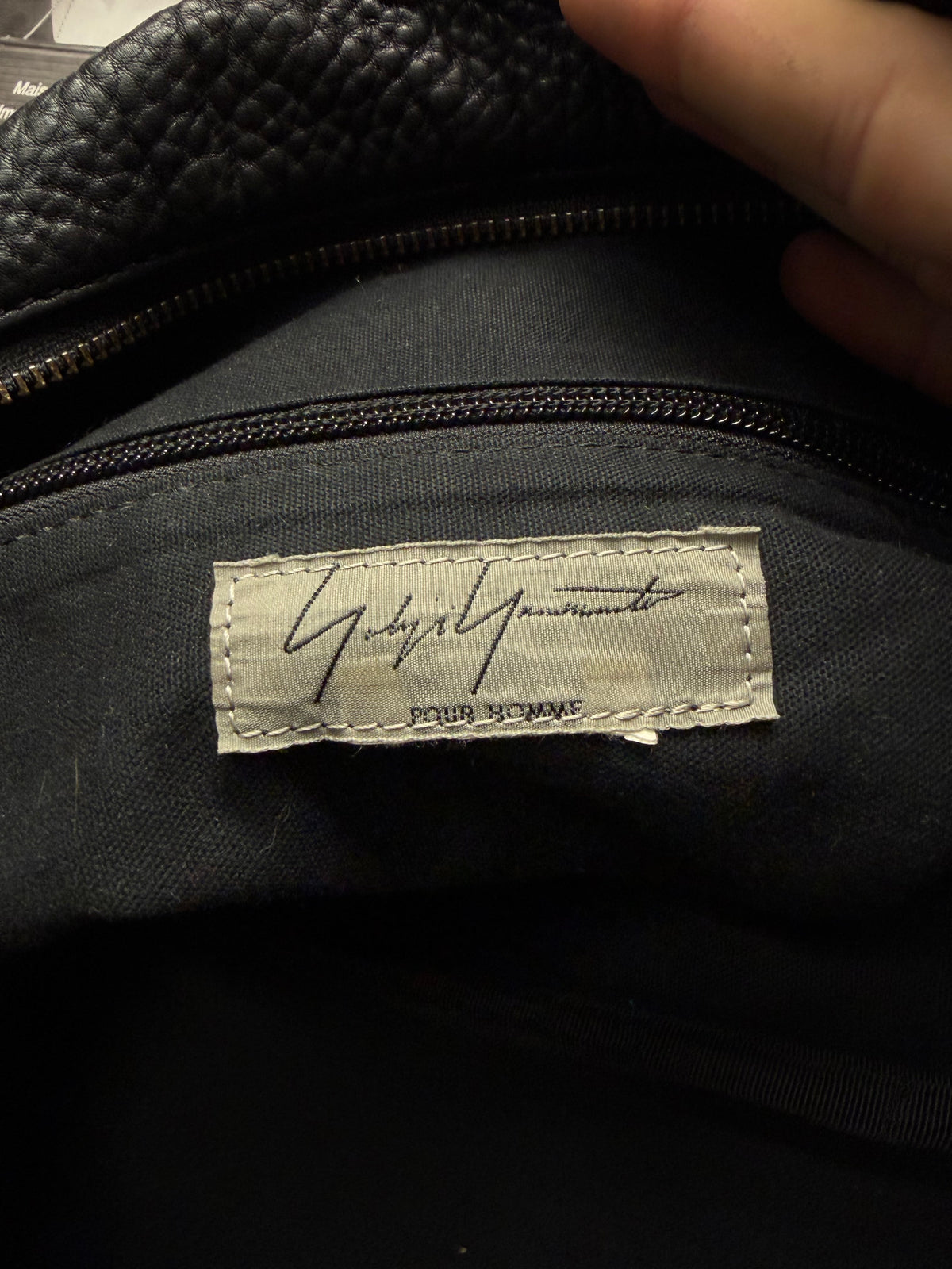 AW2014 Yohji Yamamoto Pour Homme ‘Skull Head’ Black Leather Top Handle Bowling Bag