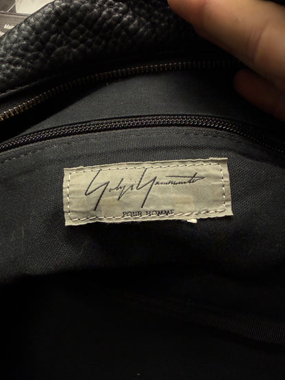 AW2014 Yohji Yamamoto Pour Homme ‘Skull Head’ Black Leather Top Handle Bowling Bag