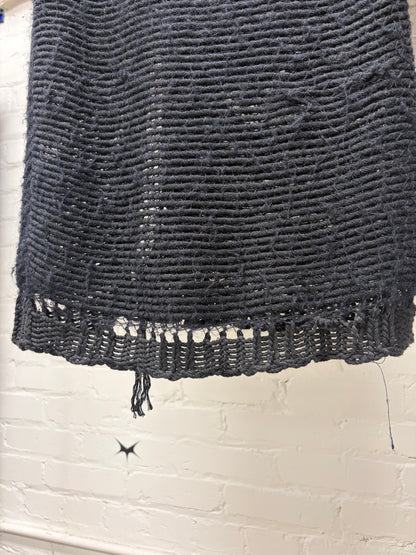 AW2003 Maison Martin Margiela ‘Big Button’ Distressed Sleeveless Cardigan