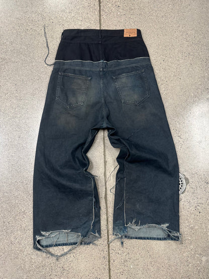 AW2024 Balenciaga ‘Cut-Up’ Double Waist Wide Leg Denim