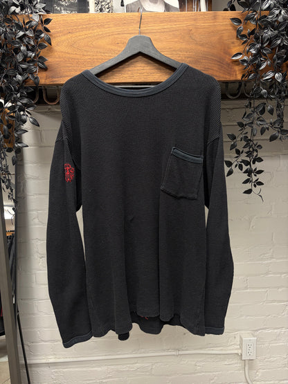 Vintage 90s Chrome Hearts ‘Dagger/Fuck You’ Thermal Long Sleeve Shirt