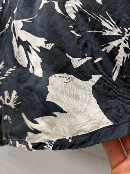 Gucci by Tom Ford Black/White Floral Print Swim Trunks