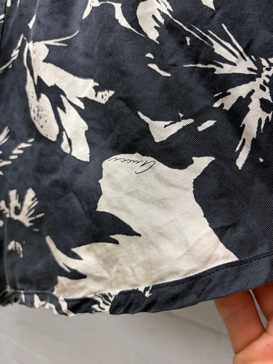 Gucci by Tom Ford Black/White Floral Print Swim Trunks