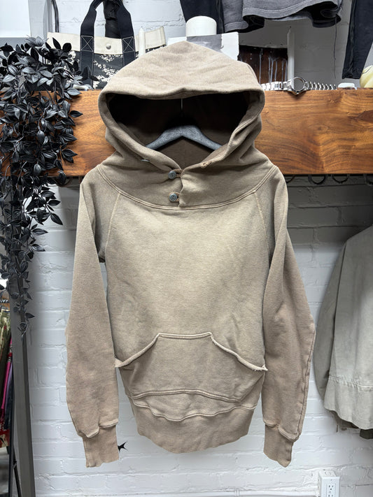 Kapital Washed & Sun Faded Brown Cotton Hoodie