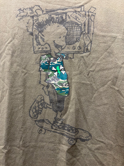 SS2001 Undercover ‘Chaotic Discord’ Green ‘Alien Skater’ Faded Green Graphic T-Shirt