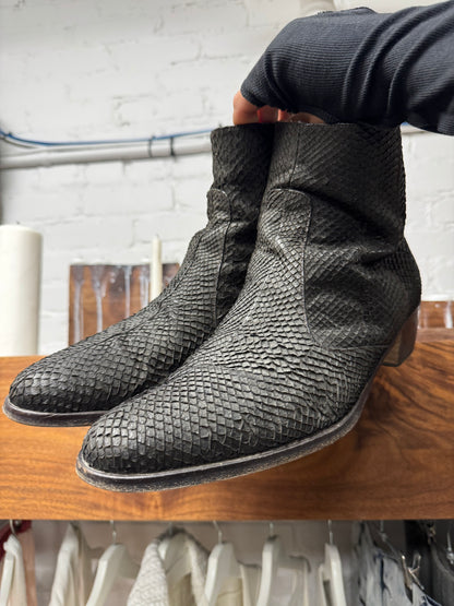 SS2002 Helmut Lang ‘Perch Skin’ Fish Leather Pointed Toe Boots.