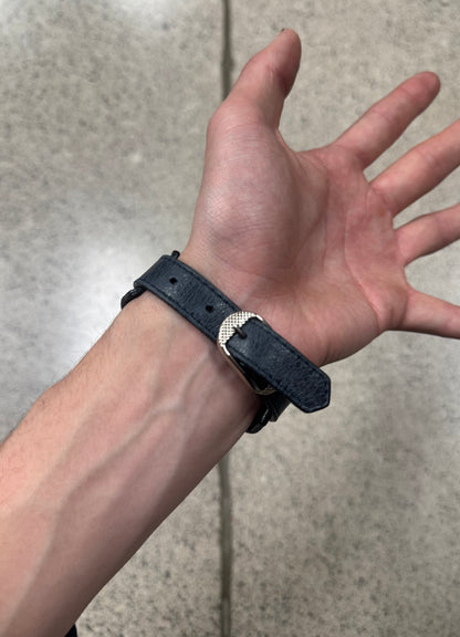 Balenciaga ‘Arena’ Leather Buckle Strap Bracelet
