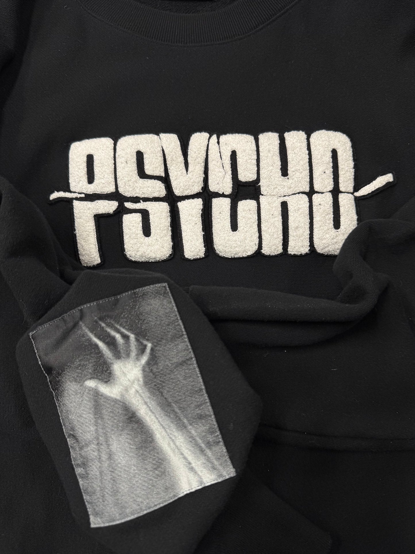 SS2014 Undercover ‘Psycho’ Chenille Patch Black Sweatshirt