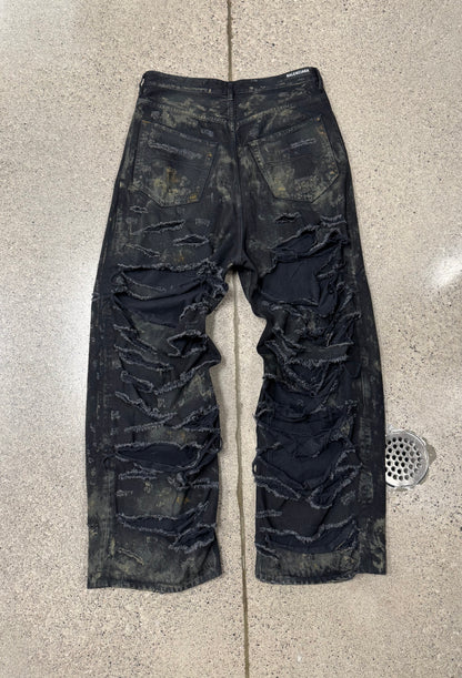SS2023 Balenciaga ‘Mudshow’ Destroyed Mud Wash Wide Leg Denim