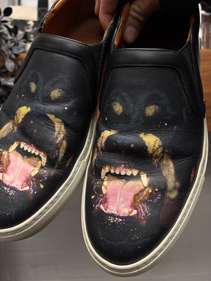 Givenchy ‘Rottweiler’ Black Leather Slip-On Low Top Sneakers