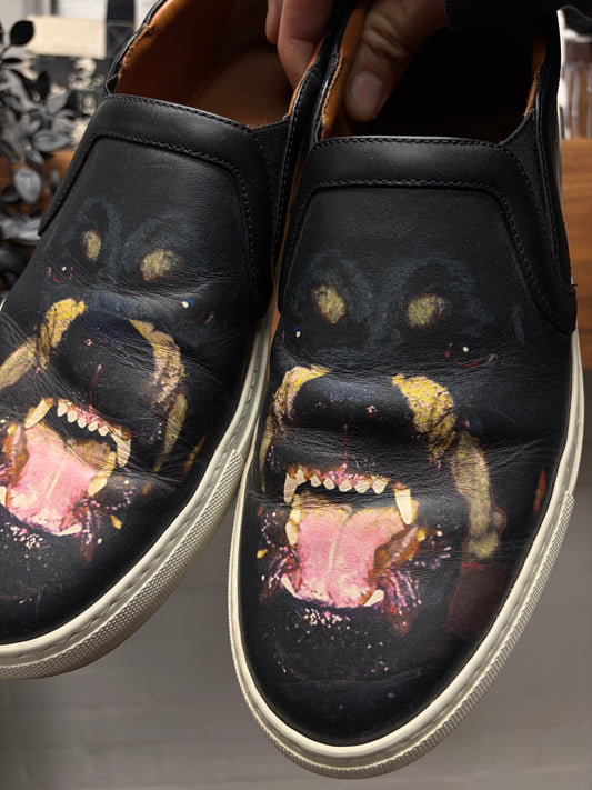 Givenchy ‘Rottweiler’ Black Leather Slip-On Low Top Sneakers