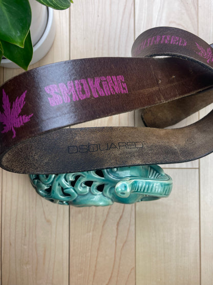 Spring Summer 2005 Dsquared2 ‘Fucking Stoner’ Brown Leather Belt