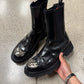 Alexander McQueen Studded Silver Toecap Leather Chelsea Boots