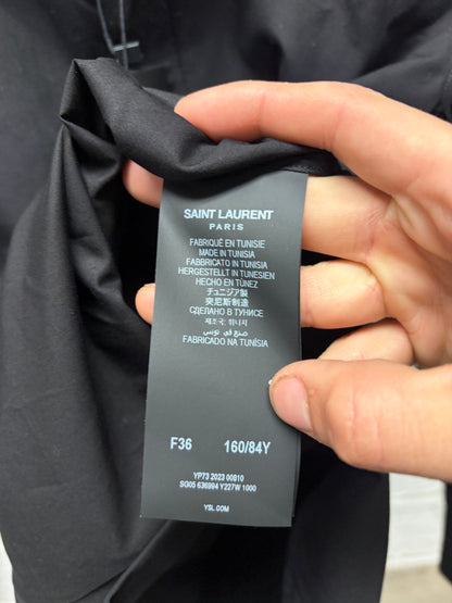 Saint Laurent ‘Staff Uniform’ Black Cotton Button Up T-Shirt