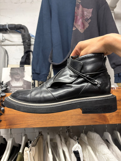 AW2009 Dior Homme by Kris Van Assche ‘Bungee Cord’ Black ‘Angles’ Leather Low Top Boots