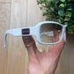 Gucci White Plate Logo Sunglasses