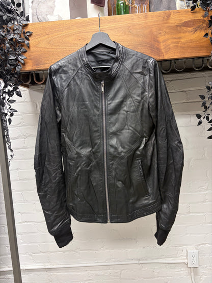 AW2017 Rick Owens 'Walrus' Black Lambskin Leather Motorcycle Biker
Jacket