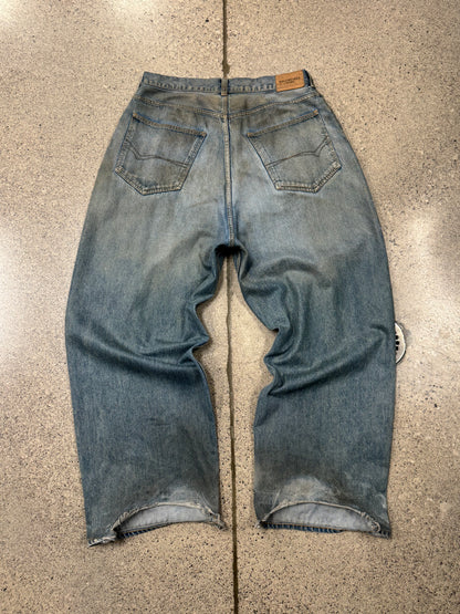 2022 Balenciaga ‘Mudwash’ Oversized Baggy Blue Denim