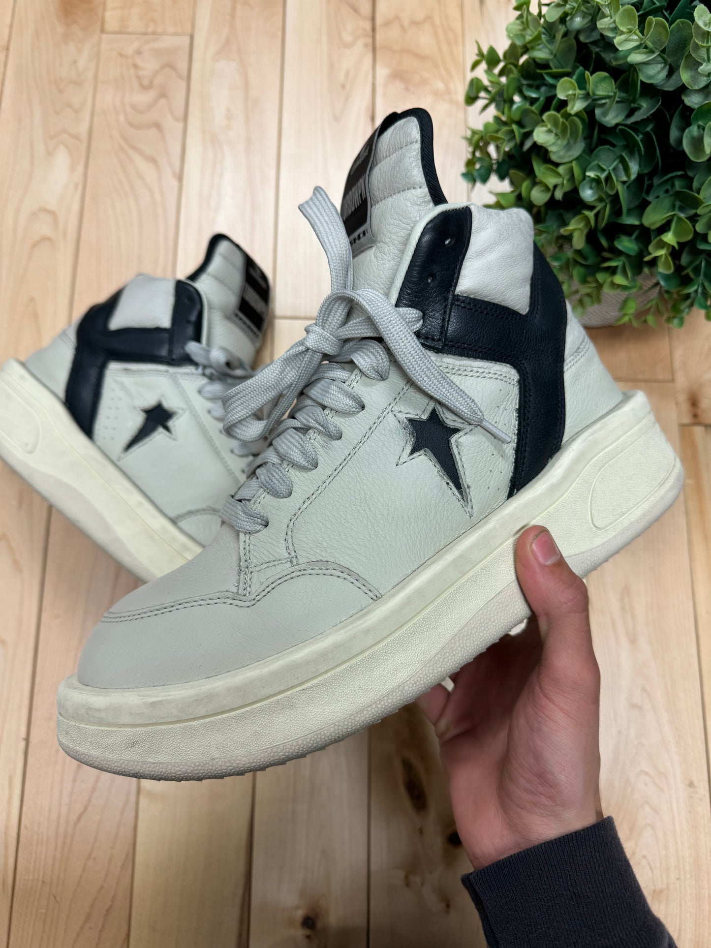 Rick Owens x Converse ‘TurboPWN’ Grey/Black High Top Sneakers