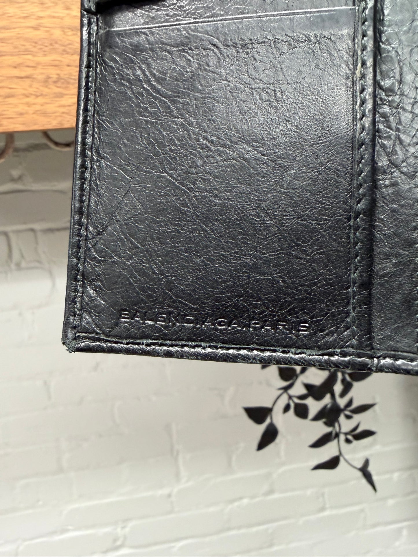 Balenciaga ‘City’ Black Calfskin Leather Long Wallet