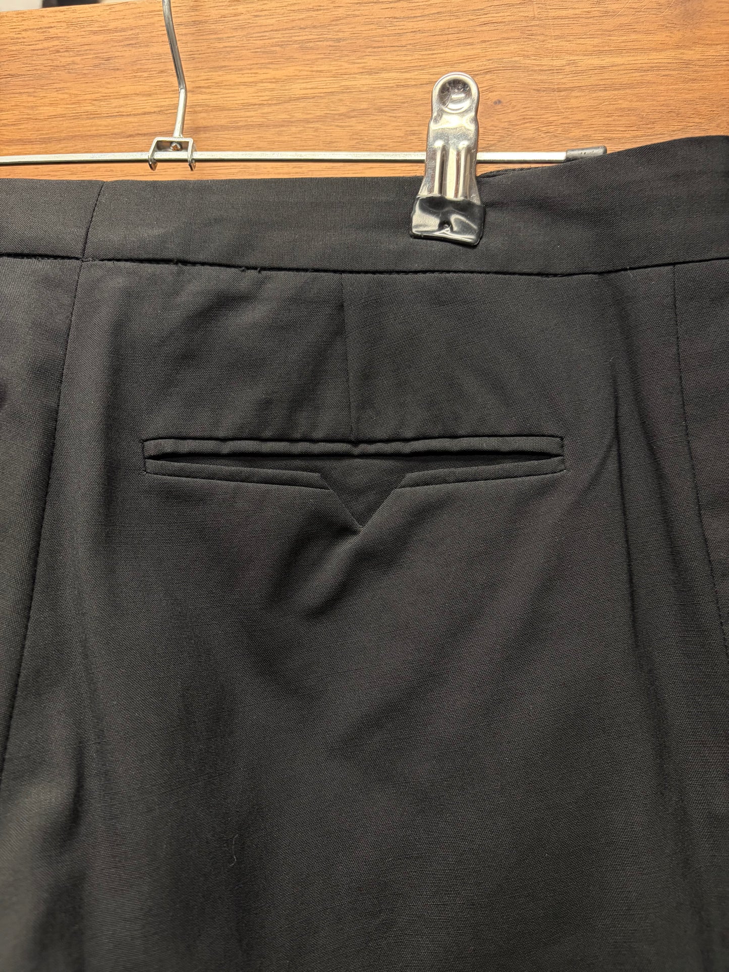 SS2009 Raf Simons Pleated Black Slim Cut Trousers with Pocket Cutout