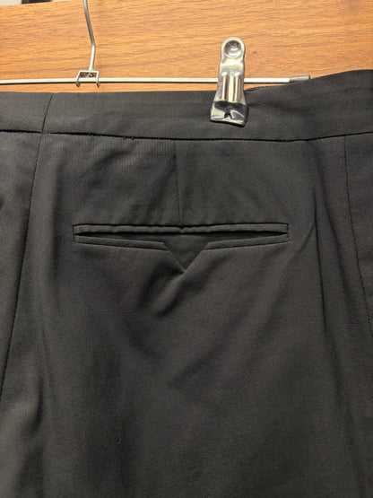 SS2009 Raf Simons Pleated Black Slim Cut Trousers with Pocket Cutout