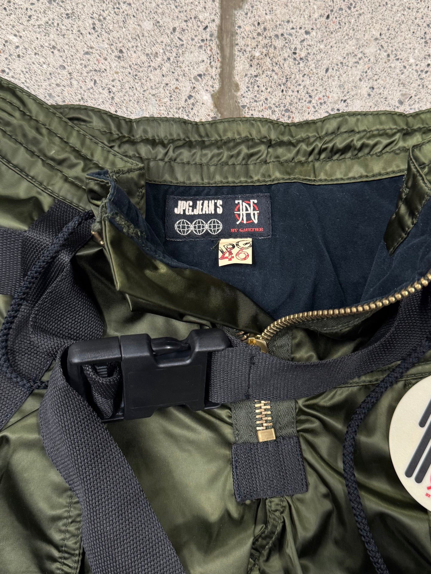 AW2003 Jean Paul Gaultier ‘Parachute’ Military Green Bondage Cargo Pants