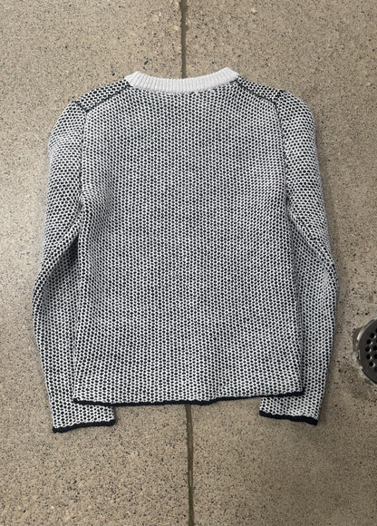 2013 Balenciaga ‘Mesh Overlay’ White Knit Sweater