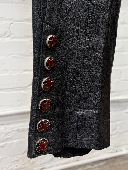 Vintage 1990s Jean Paul Gaultier Leather ‘Union Jack’ Pants