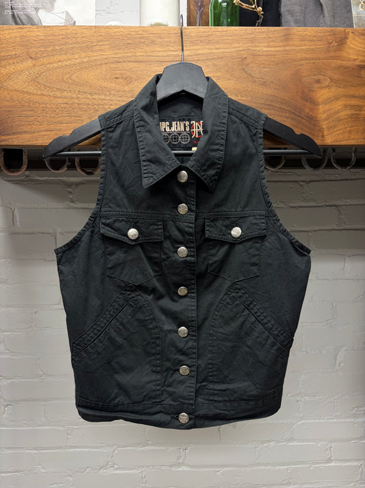 Vintage Jean Paul Gaultier Sleeveless Black Button Up Vest