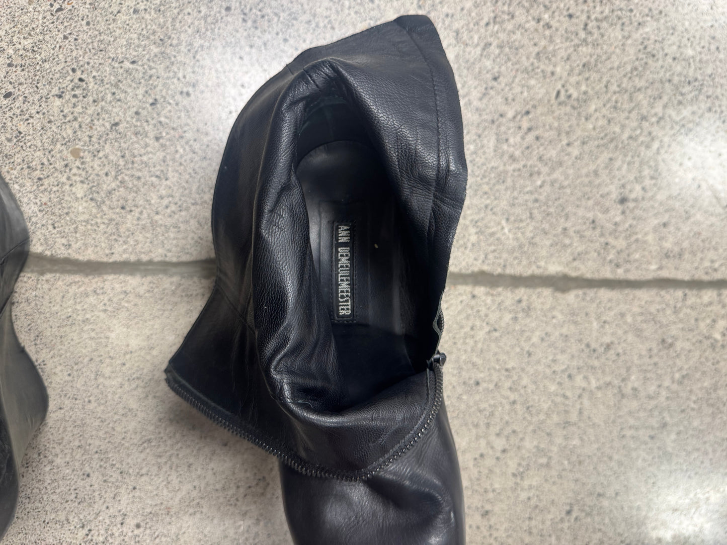 Ann Demeulemeester Leather Wedge Boots