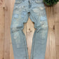 2000s Dolce & Gabbana Light Wash Distressed Boot Cut Denim