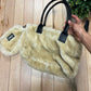 2000s Dolce & Gabbana Faux Fur Handbag + Hip Clutch