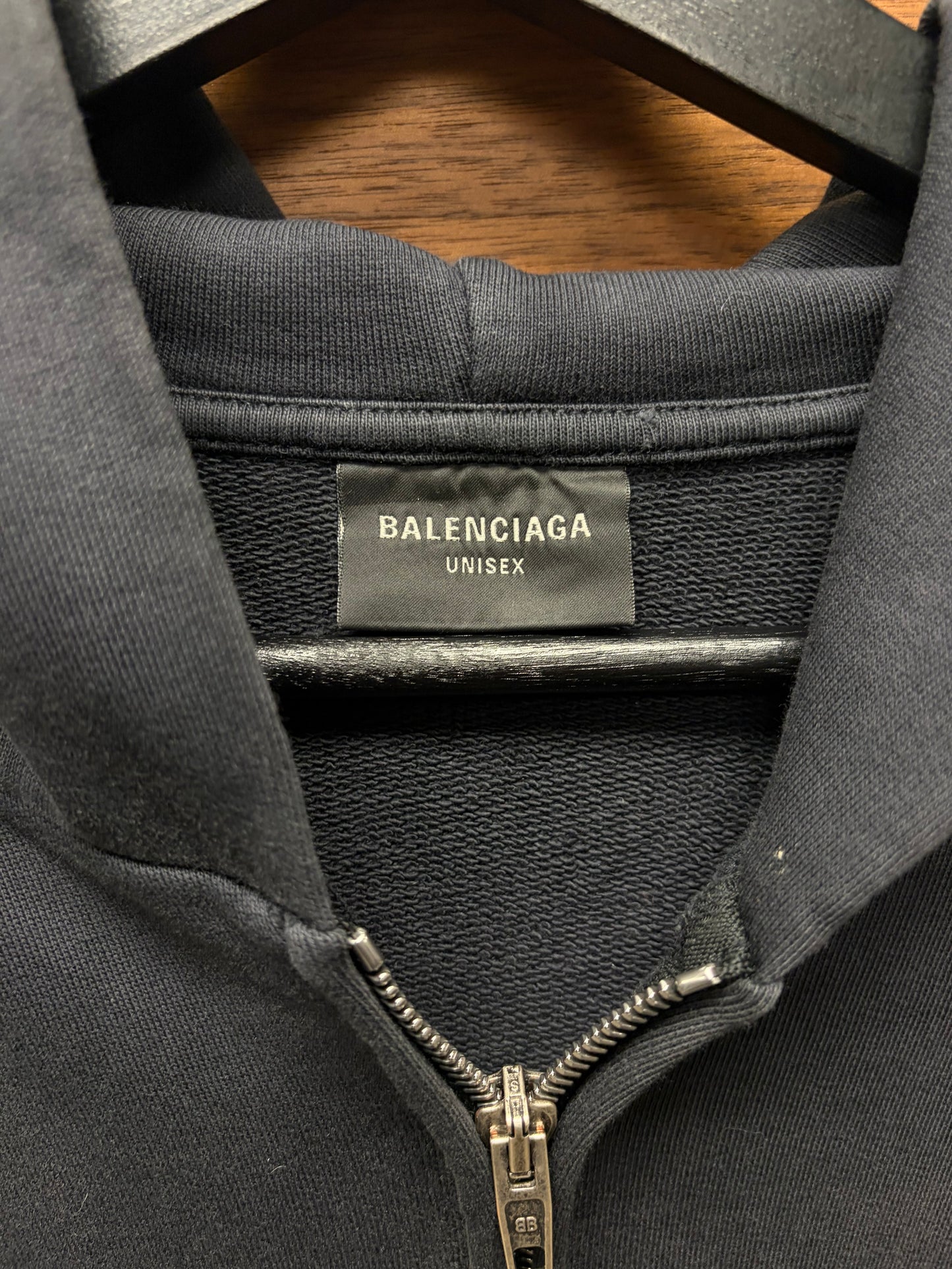 SS2024 Balenciaga ‘Offshore’ Faded Black Zip-Up Hoodie