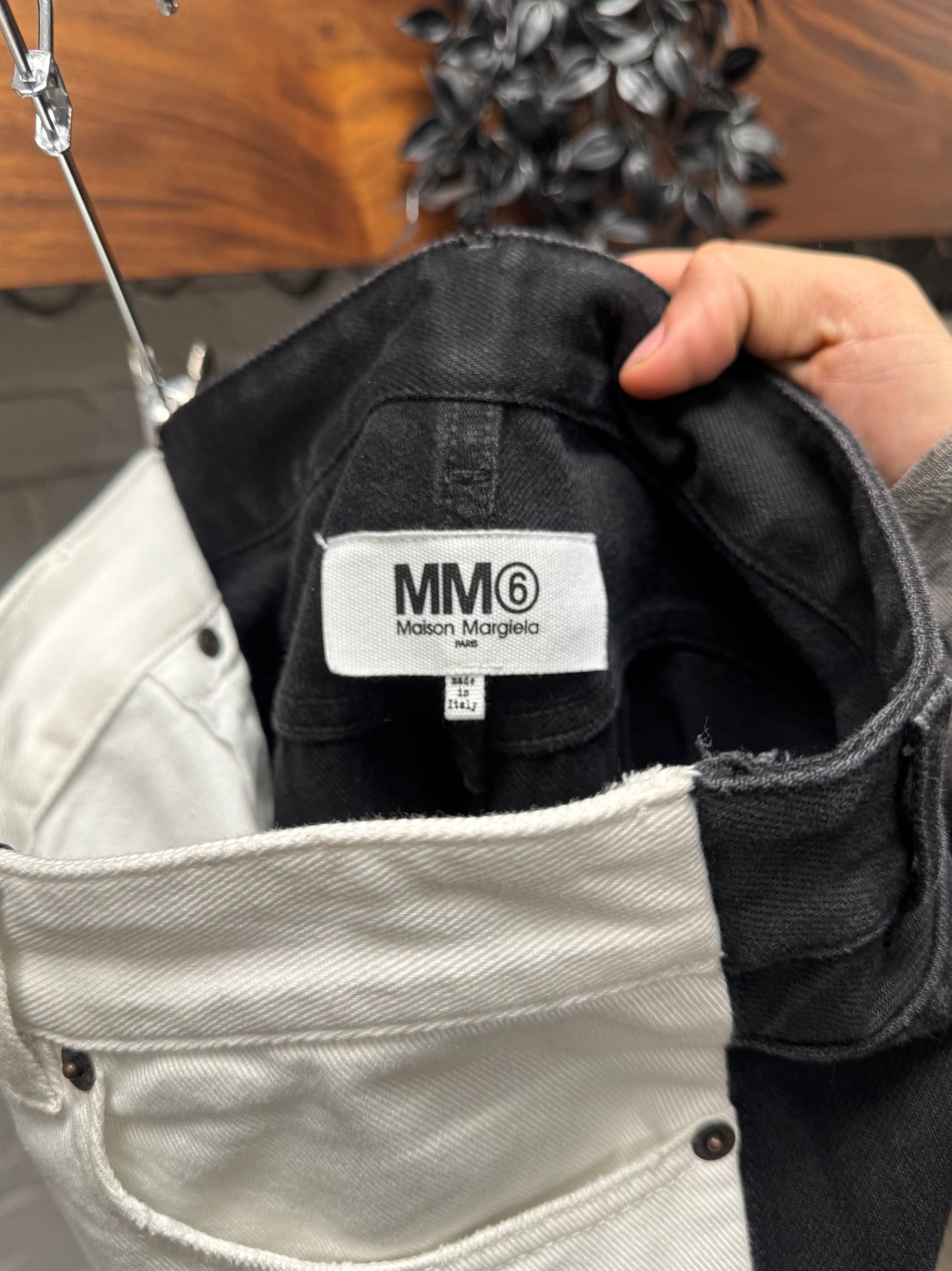 SS2019 Maison Margiela Flared Black/White Split ‘Raw Hem’ Jeans