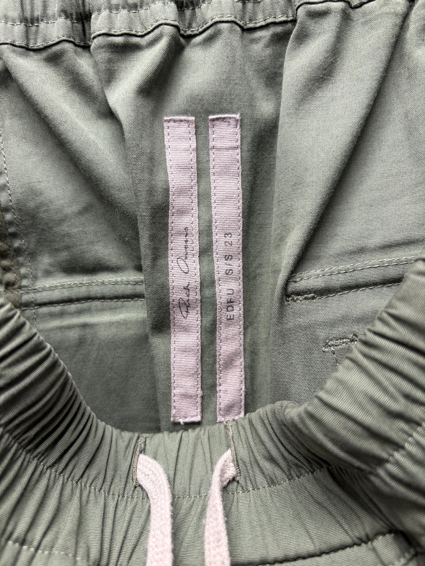 Rick Owens ‘Edfu’ Green Drop Crotch Drawstring Joggers