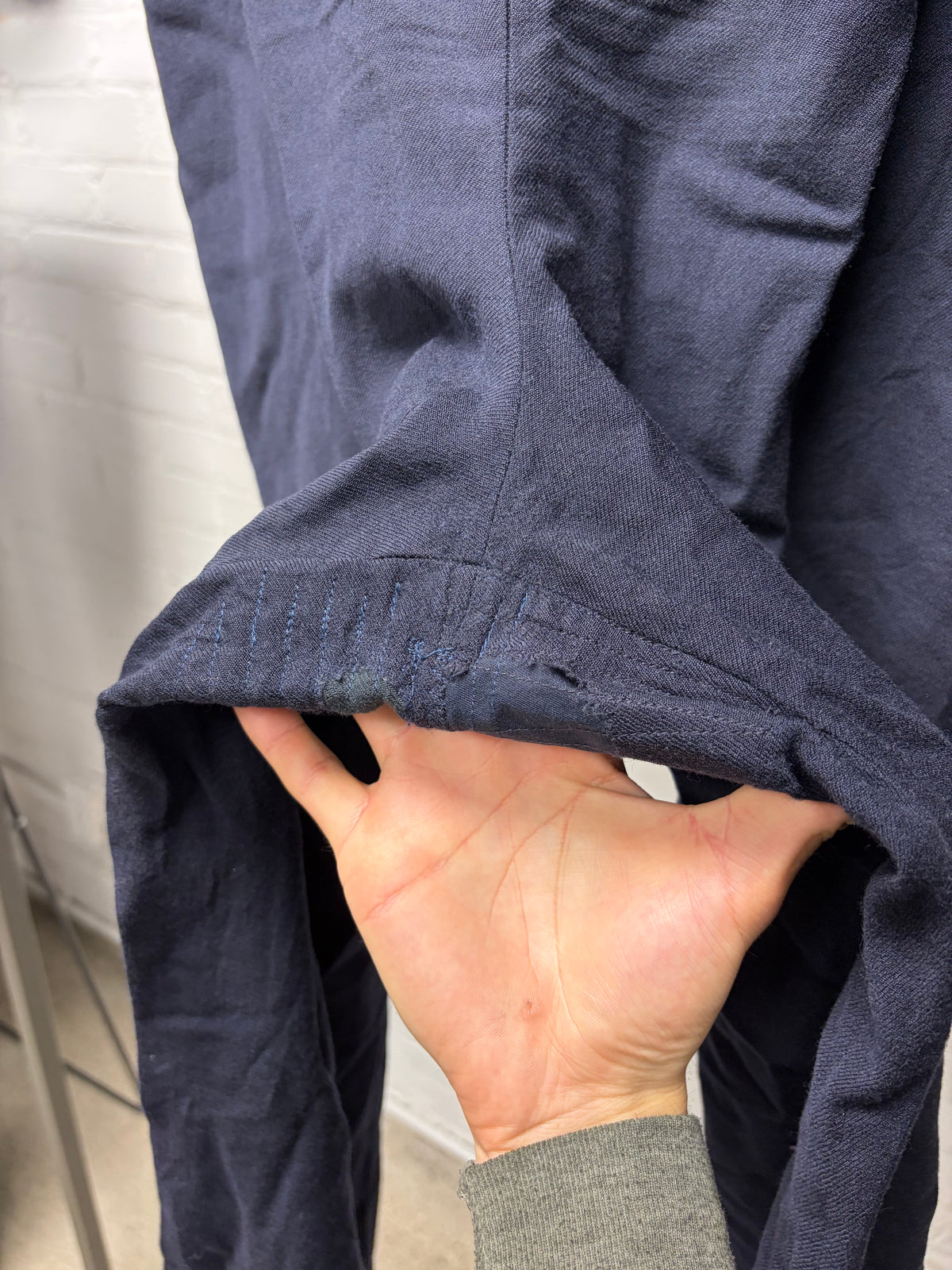 AW2001 Raf Simons ‘Riot Riot Riot’ Navy Blue Capri Wide Leg Pants