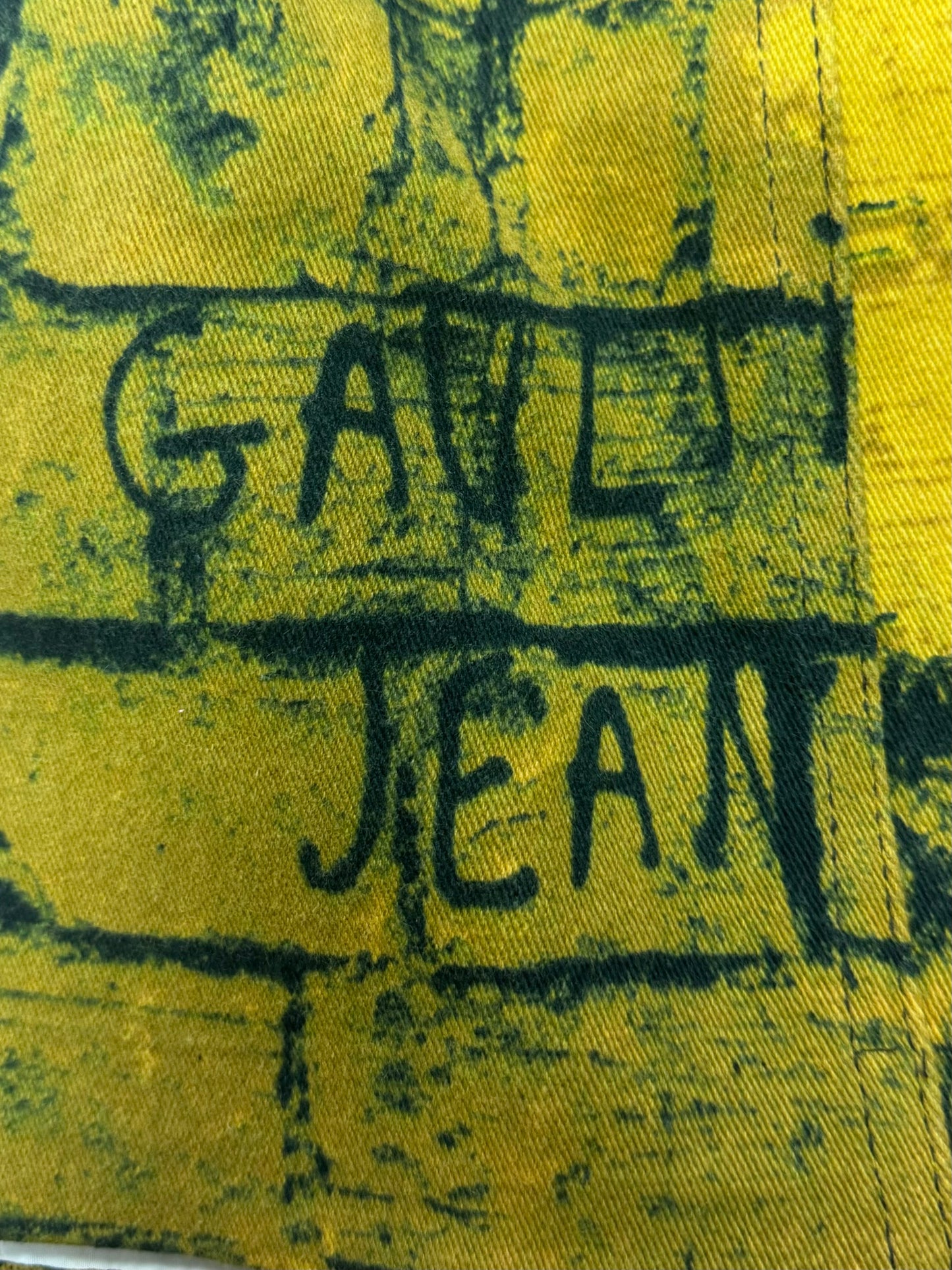 AW1997 Jean Paul Gaultier ‘Fight Racism’ Yellow Brick Denim Mini Skirt