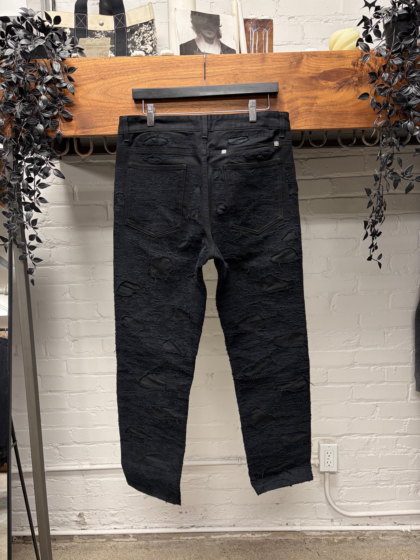 AW2022 Givenchy by Matthew Williams ‘Boro’ Repaired Black Denim