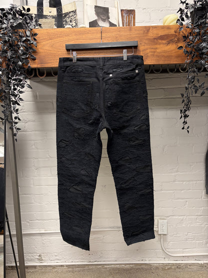 AW2022 Givenchy by Matthew Williams ‘Boro’ Repaired Black Denim