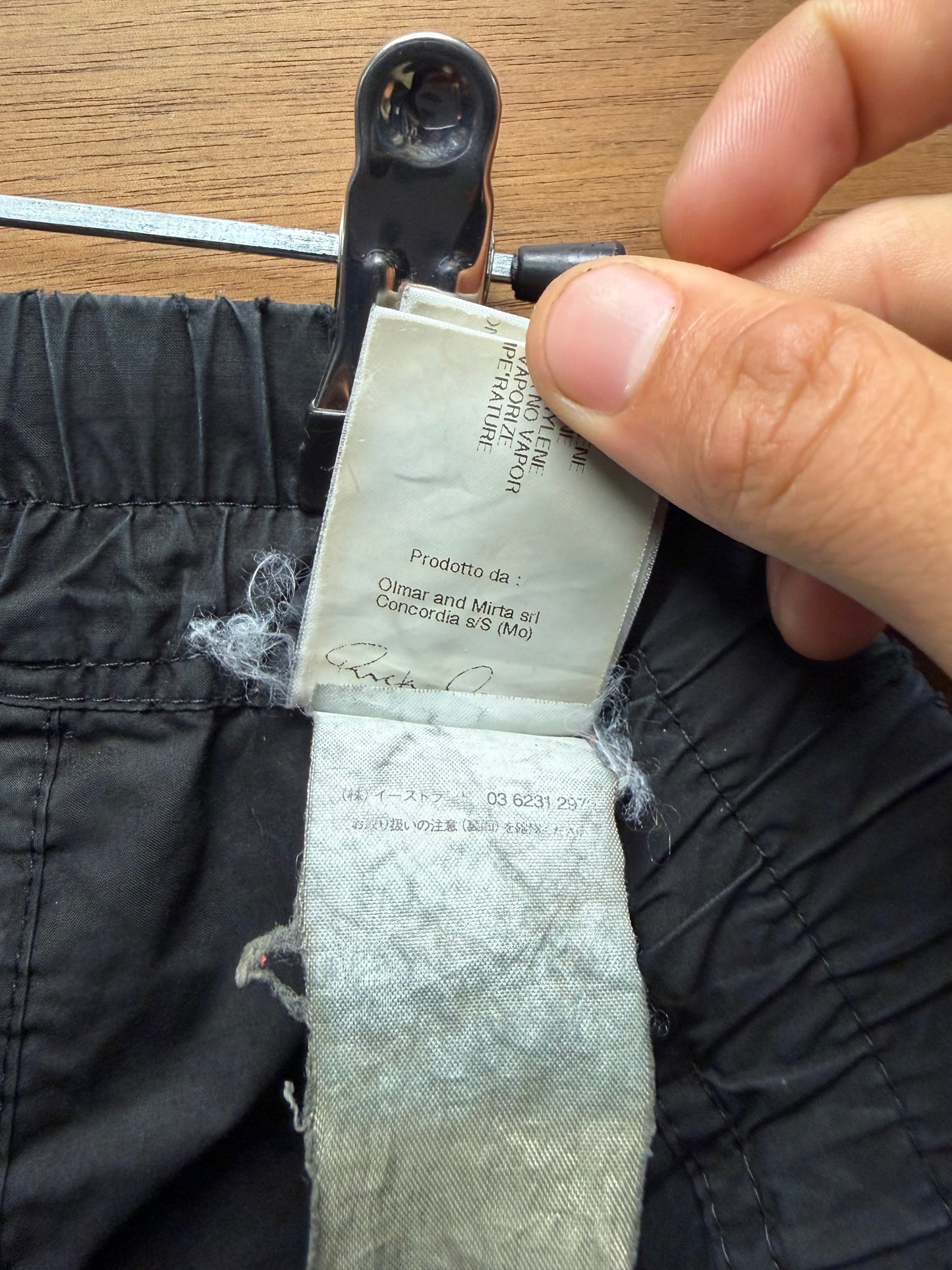 Rick Owens O&M era ‘Basket Swinger’ Drop Crotch Black Cotton Shorts